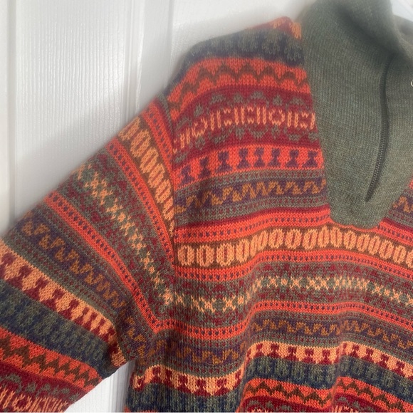 Novica Mountain Sunset Fair Isle Alpaca Art Knit Peru Pullover Sweater Nordic XL - Picture 9 of 15